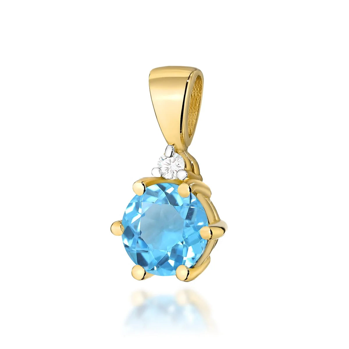 zlatý přívěsek s topazem 0,50 ct a diamanty 0,015 ct z0076-tob-01
