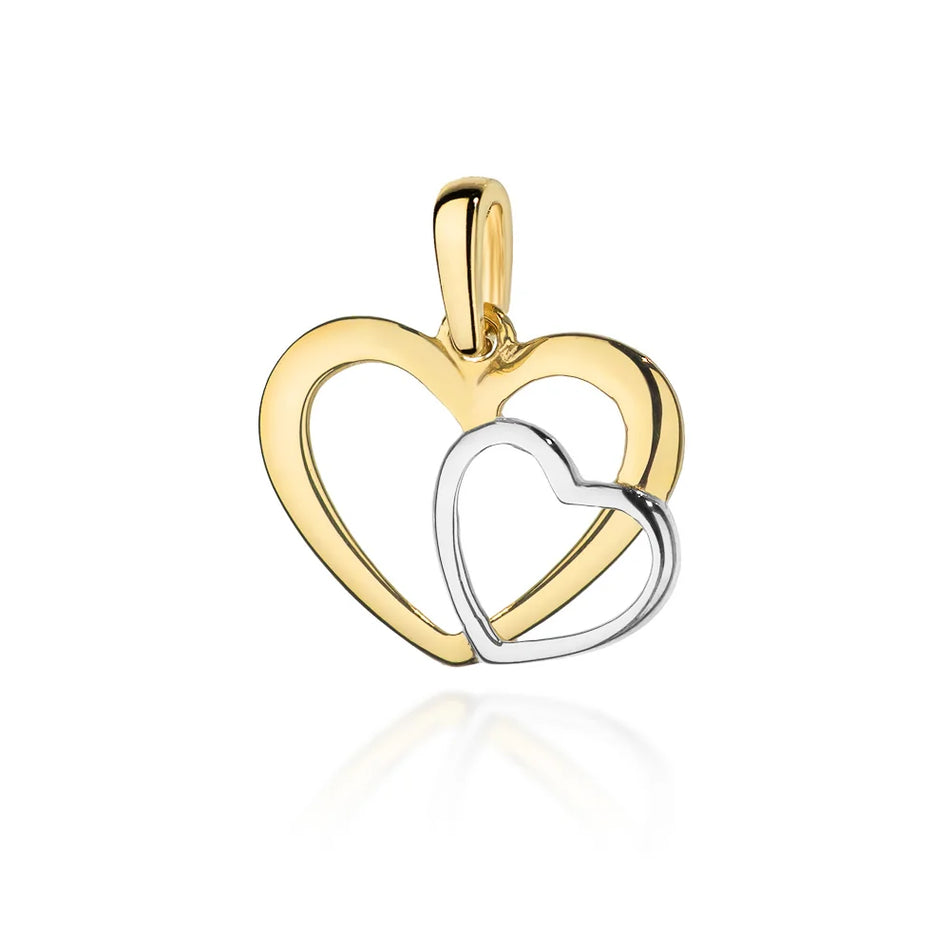 Zlatý náhrdelník se srdcem na řetízku Singapur