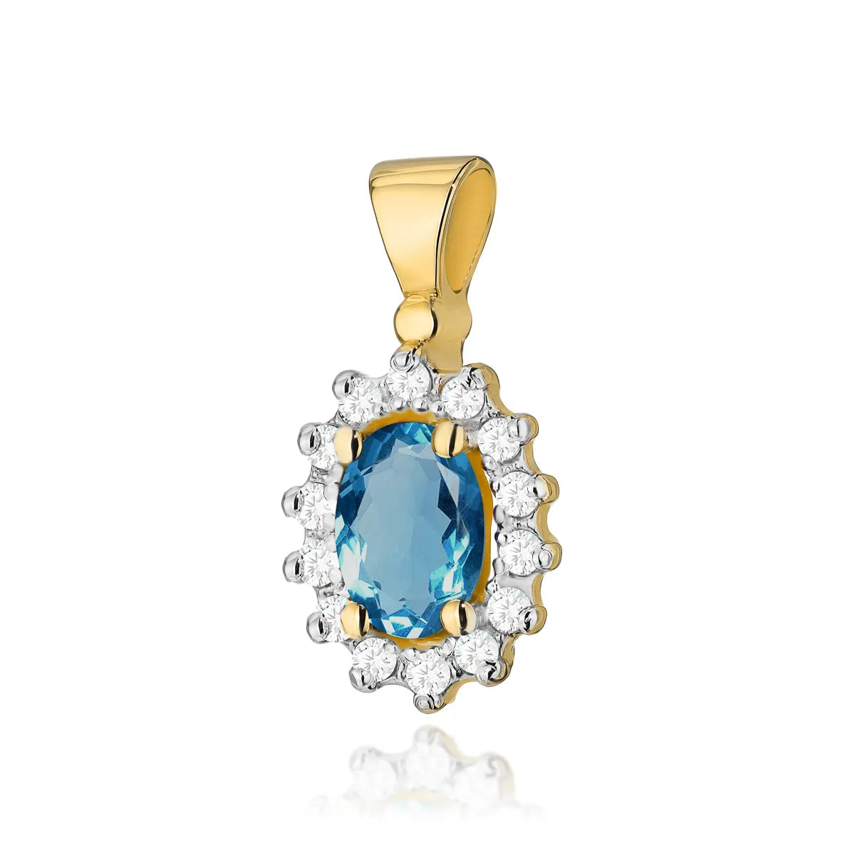 zlatý prívesok s 0,50 ct topásom london blue a 0,12 ct diamantmi z0182-tol-01