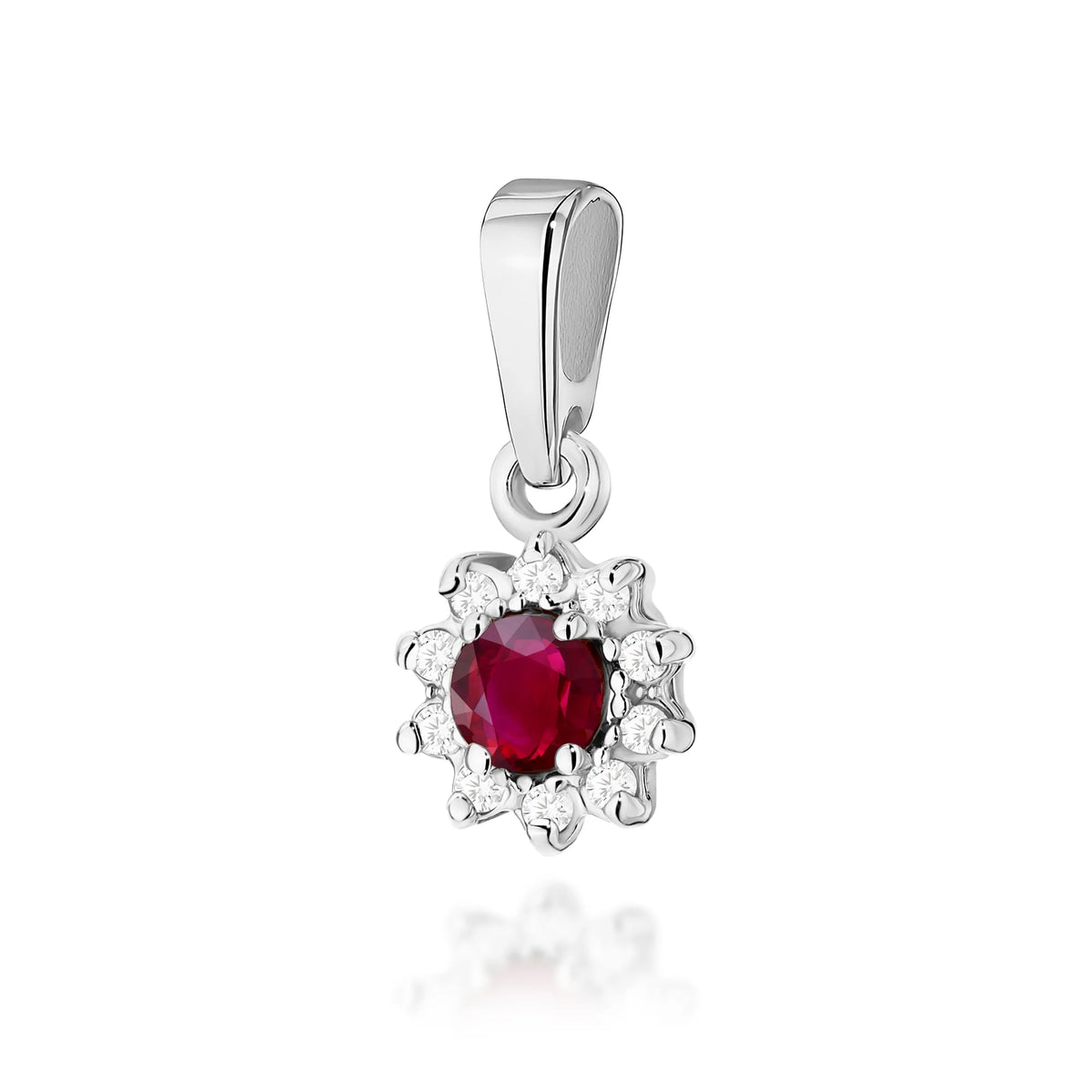 zlatý přívěsek s 0,15ct rubínem a 0,086ct diamanty z0185-rur-01