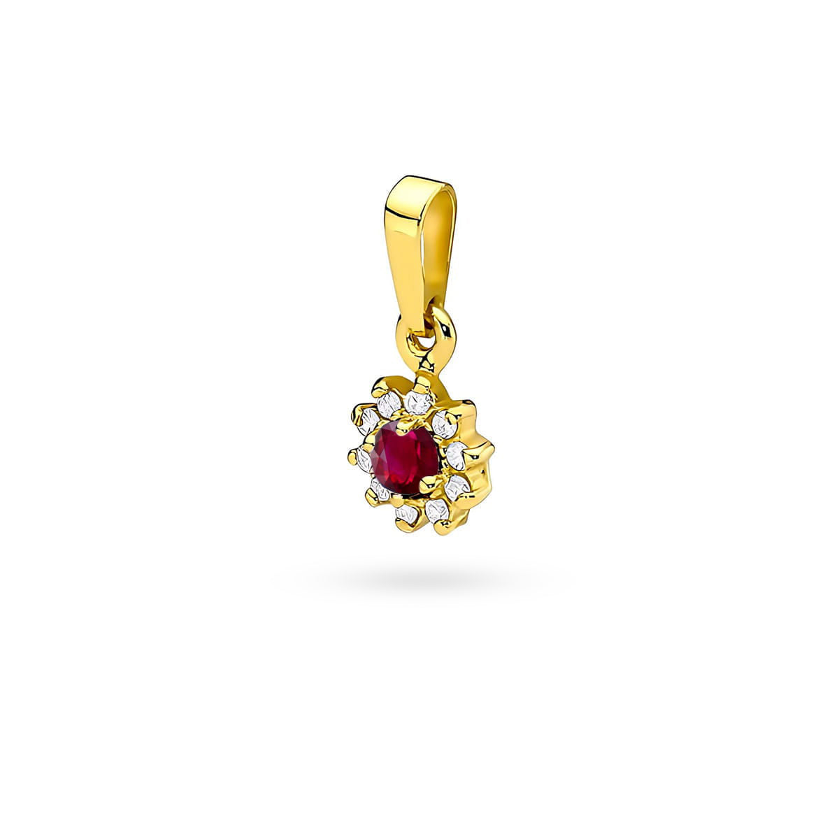 zlatý přívěsek s 0,15ct rubínem a 0,086ct diamanty z0185-rur-01