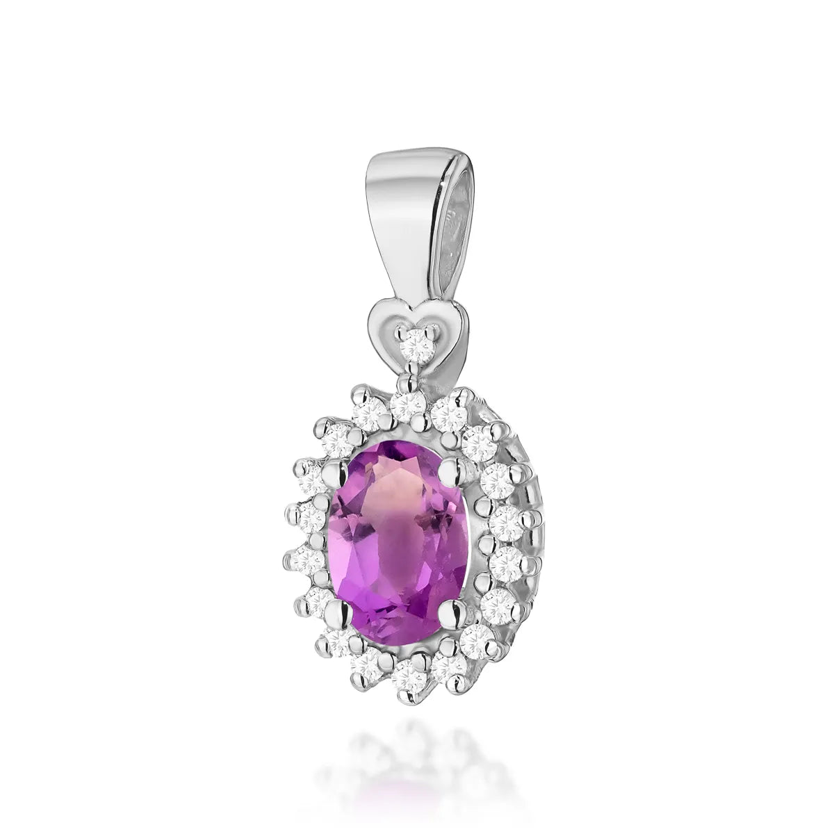 zlatý přívěsek s 0,40ct ametystem a 0,095ct diamanty z0312 amv 01