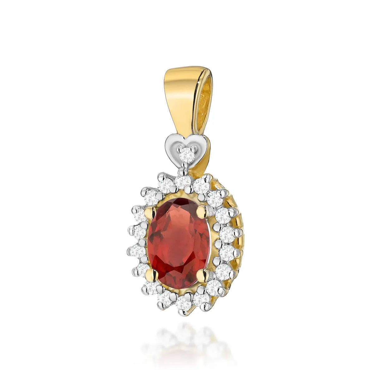 zlatý přívěsek s 0,50ct granátem a 0,095ct diamanty z0312-gar-01