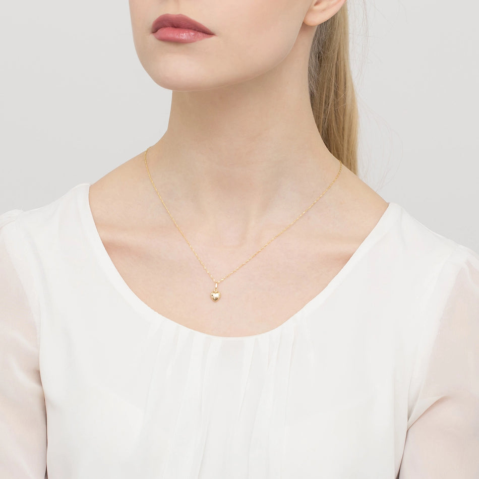 Gold Necklace with Heart Pendant
