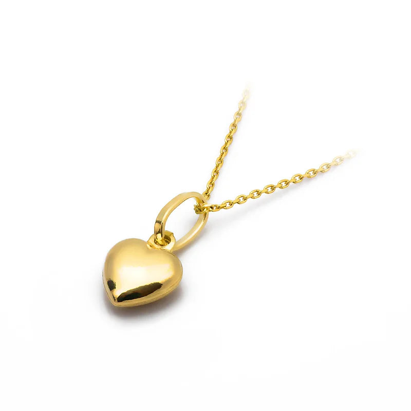 Zlatý náhrdelník se srdcem na řetízku Singapur