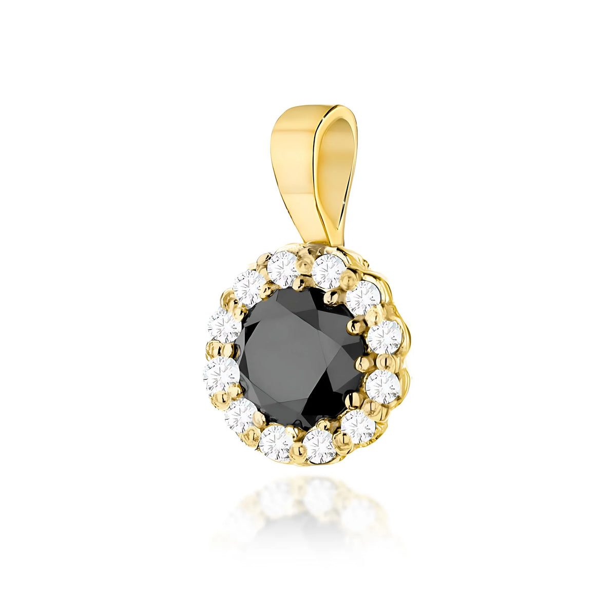 zlatý prívesok s 0,50 ct čiernym diamantom a 0,103 ct diamantmi z0510-dib-01