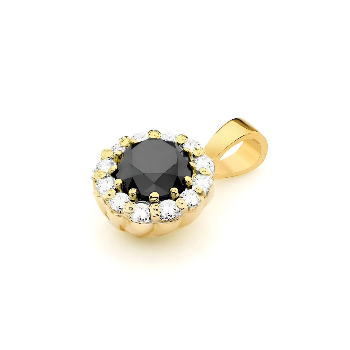 zlatý prívesok s 0,50 ct čiernym diamantom a 0,103 ct diamantmi z0510-dib-01