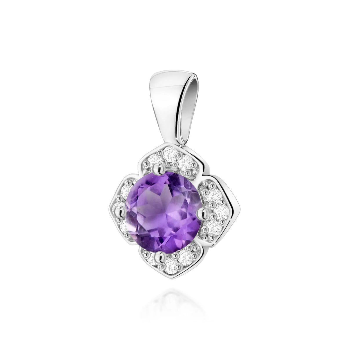 zlatý prívesok s 0,50 ct ametystom a 0,06 ct diamantmi z0571-amv-01