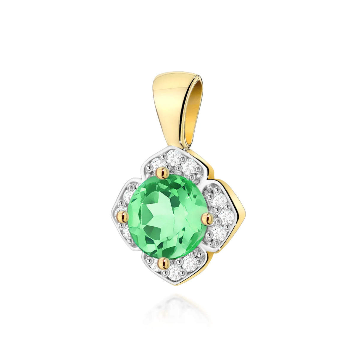 zlatý přívěsek s 0,50ct smaragdem a 0,06ct diamanty z0571-emg-01