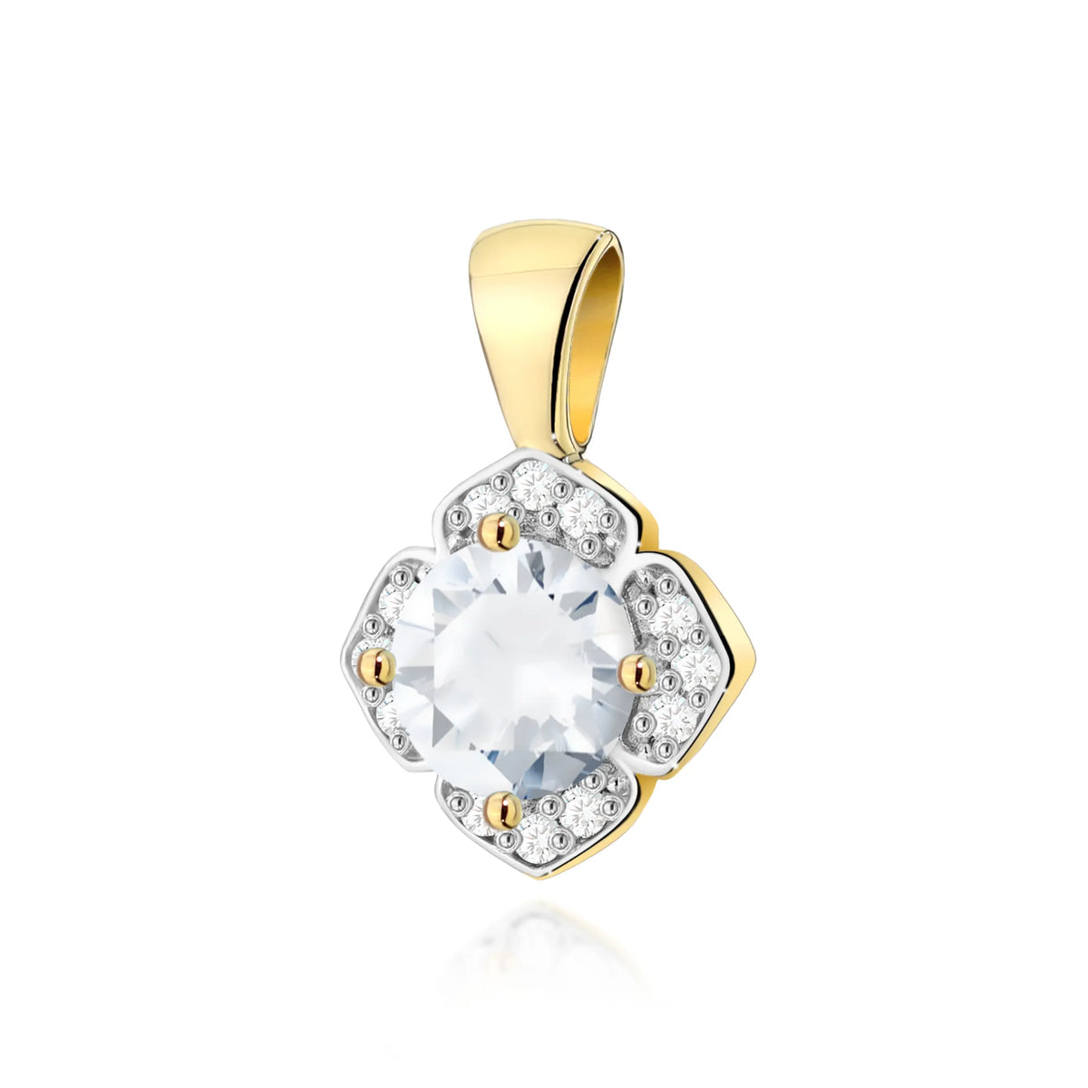 zlatý přívěsek s 0,60ct bílým safírem a 0,06ct diamanty z0571-saw-01