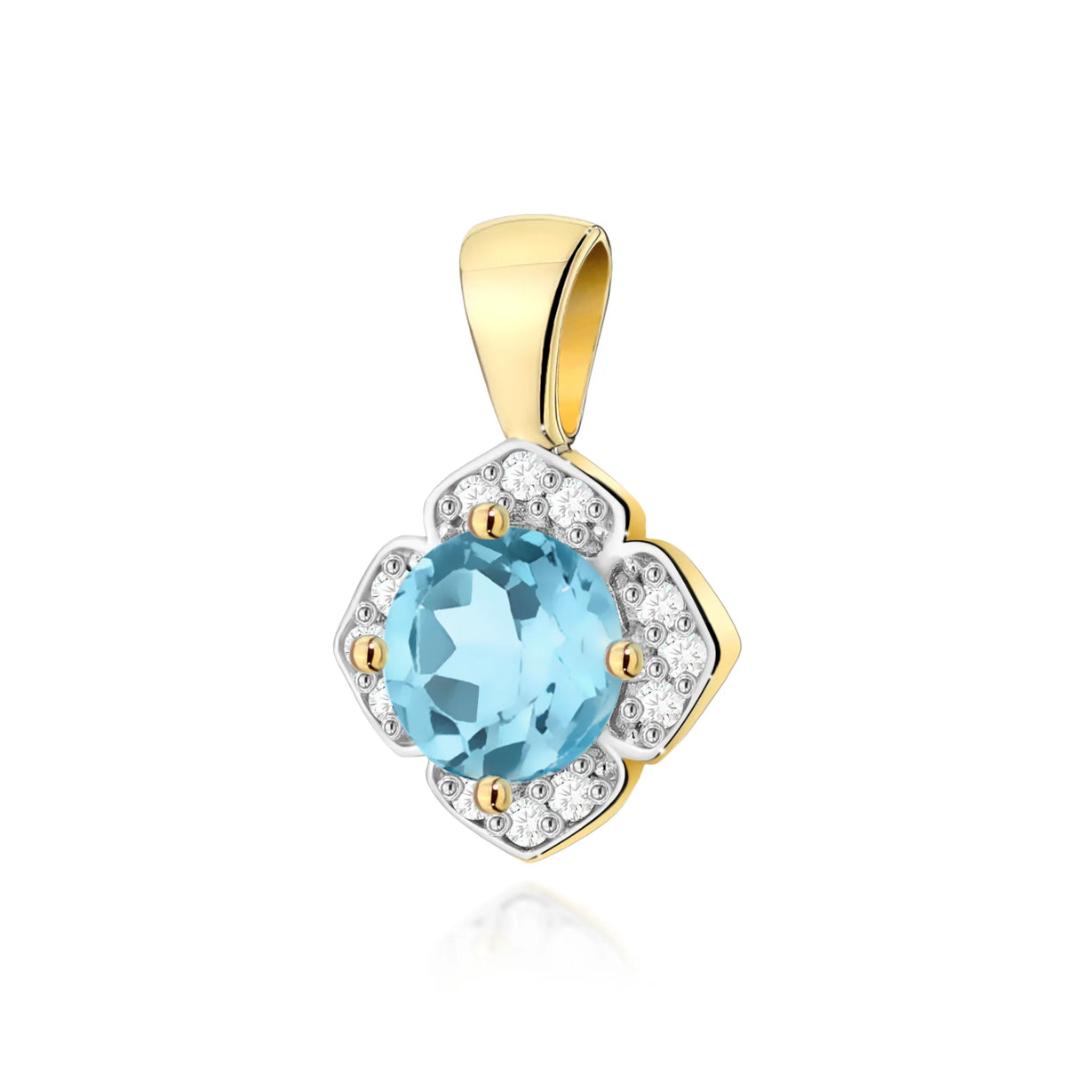 zlatý přívěsek s topazem 0,50 ct a diamanty 0,06 ct z0571-tob-01
