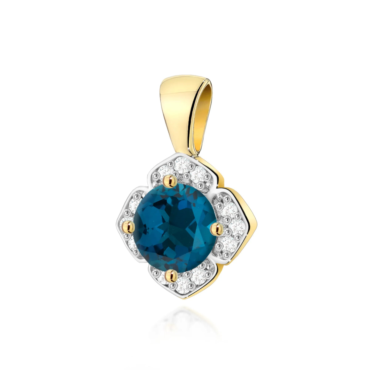 zlatý přívěsek s 0,50ct topazem london blue a 0,06ct diamanty z0571-tol-01
