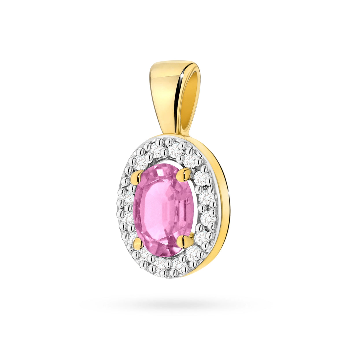 zlatý přívěsek s 0,45ct růžovým safírem a 0,08ct diamanty z0574-sap-01