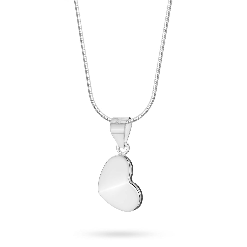 Silberkette mit massivem, glattem Herzanhänger