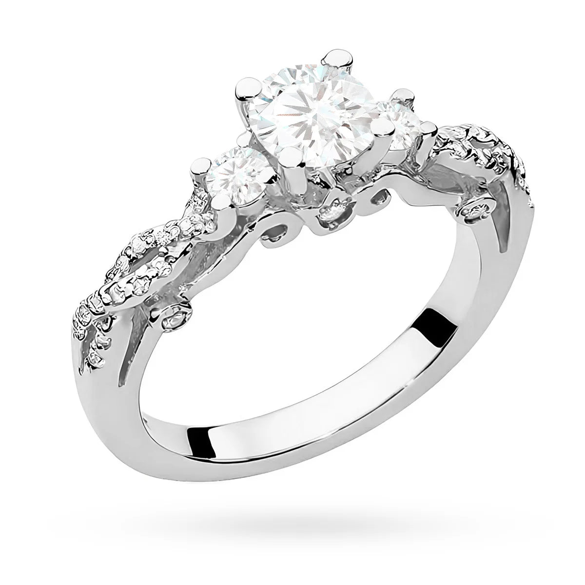 Bague en or avec diamants de laboratoire 0,50 ct et 0,339 ct Vintage