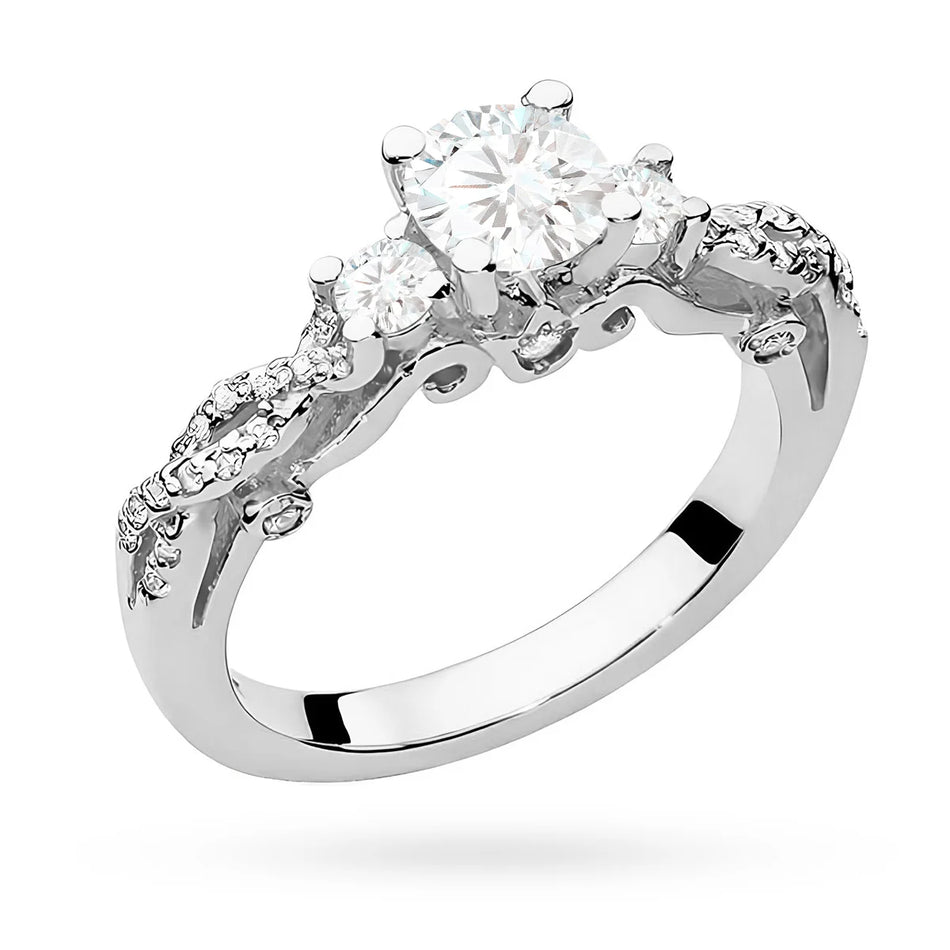 Goldring im Vintage-Stil mit Labordiamanten 0,50 ct und 0,339 ct