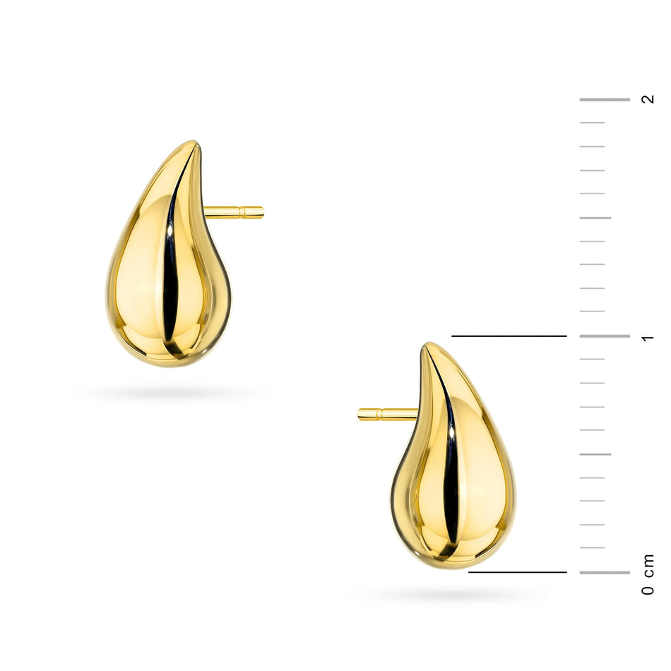 Diese geometrischen Ohrstecker aus 14-karätigem Gold sind ein exklusives Schmuckstück. Unsere Ohrringe haben einen Stecker-Verschluss. Die Ohrringe werden in einer eleganten Schachtel verpackt, ideal als Geschenk.