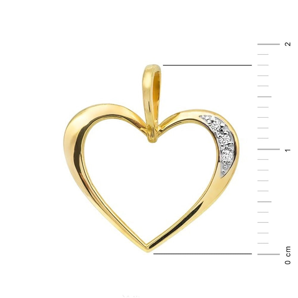 Goldener herzförmiger Anhänger mit 0,026 ct Diamanten. Mach jemandem, den du liebst, eine Freude.