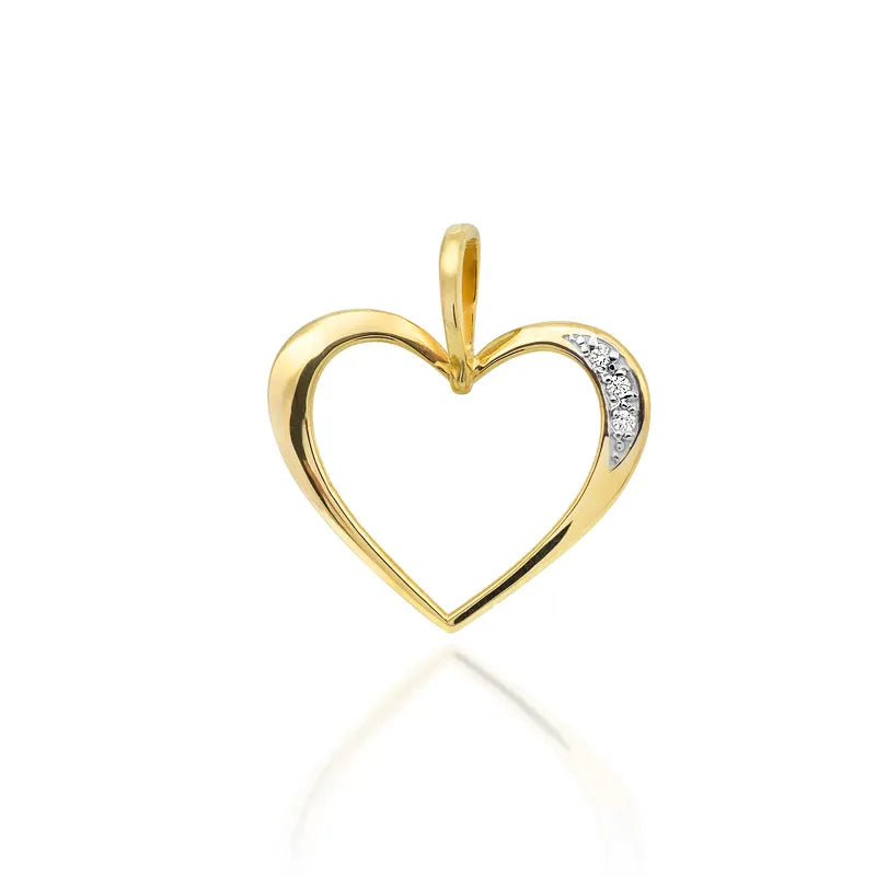 Pendentif en forme de cœur en or avec diamants de 0,026 ct. Faites plaisir à quelqu’un que vous aimez.