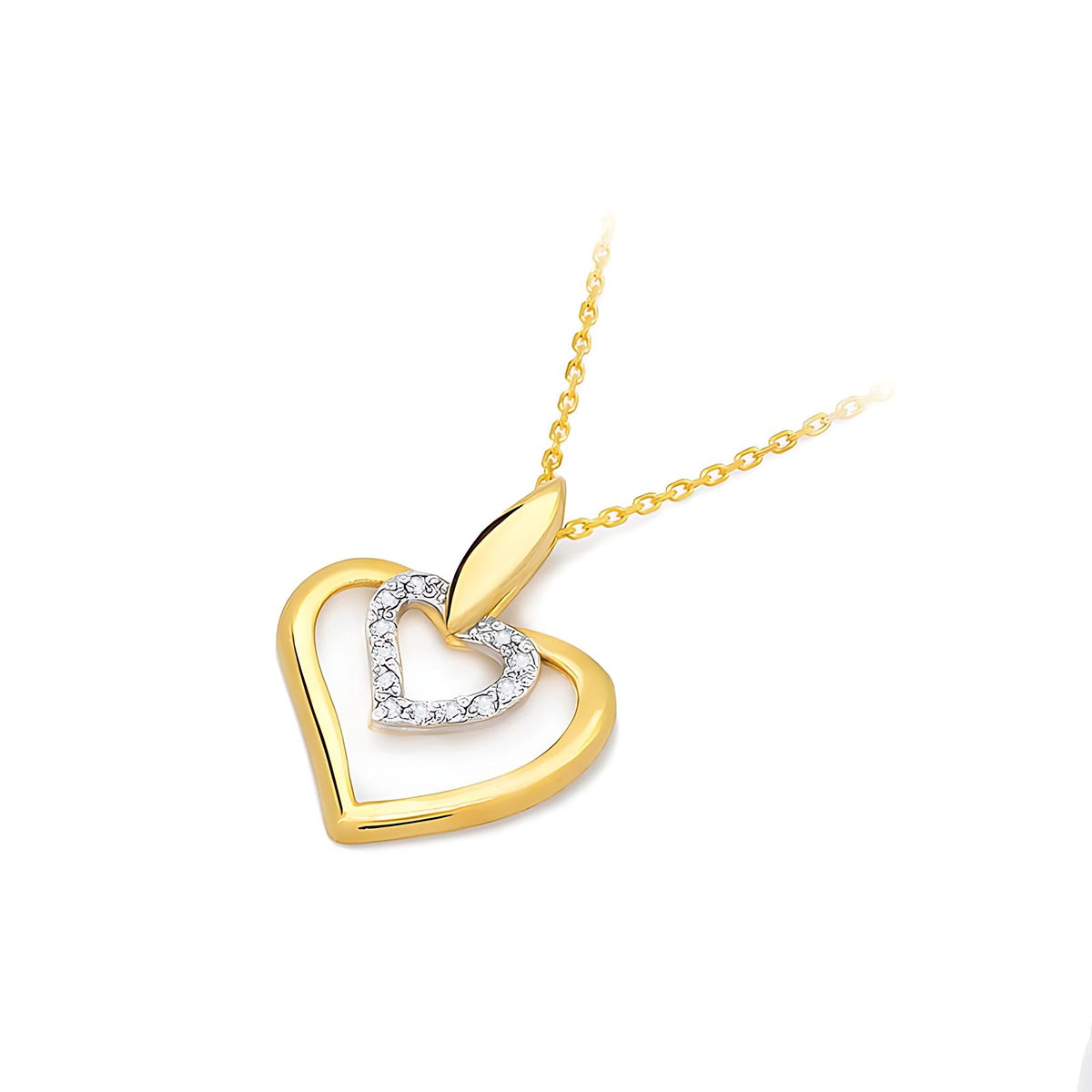 Pendant made of the 14K (585) gold. Our shop offers chains, pendants, rings. Set with 12 diamonds 0.06ct. A unique and timeless gift for her.