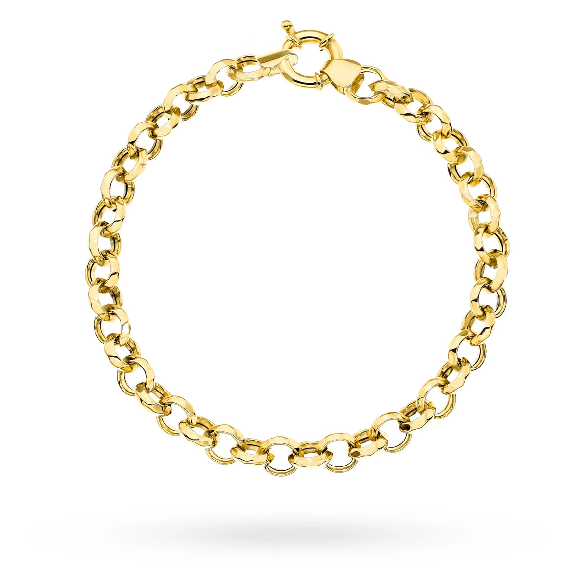 Bracelet en or massif 14 carats (585) | Tissage Rolo | Bijou fin classique, robuste, élégant, cadeau intemporel