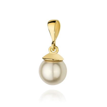 Gold 8K(333) pendant with pearl and 3x zirconias in vintage style. Order a gift for mother, girlfriend or fiancee.