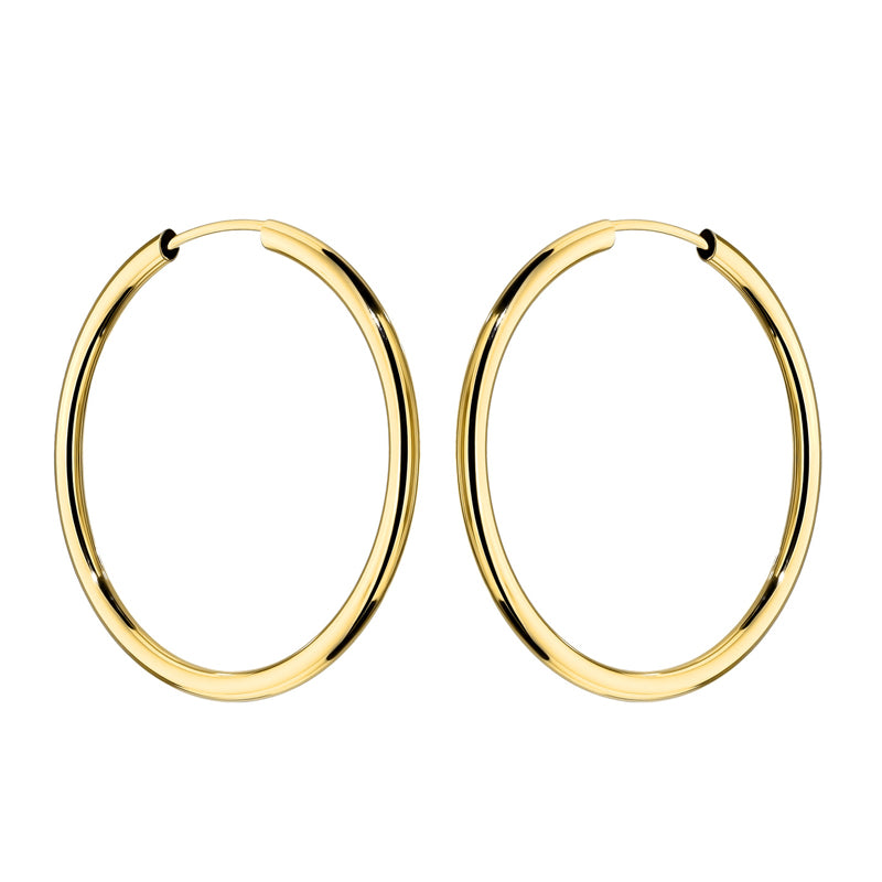 These classic hoop 14-carat gold earrings are an exclusive accessory. Our earrings are a stud clasp. Earrings are packaged in elegant box, perfect for a gift