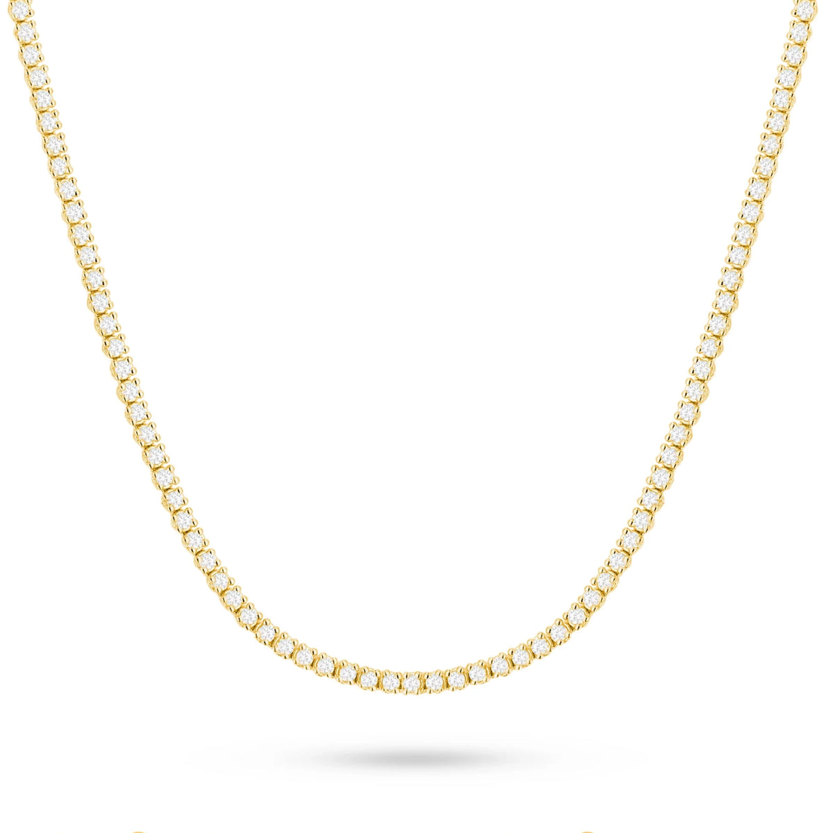 This 14-carat gold necklace with 115 0.06ct diamonds embodies timeless beauty . Perfect for a gift.