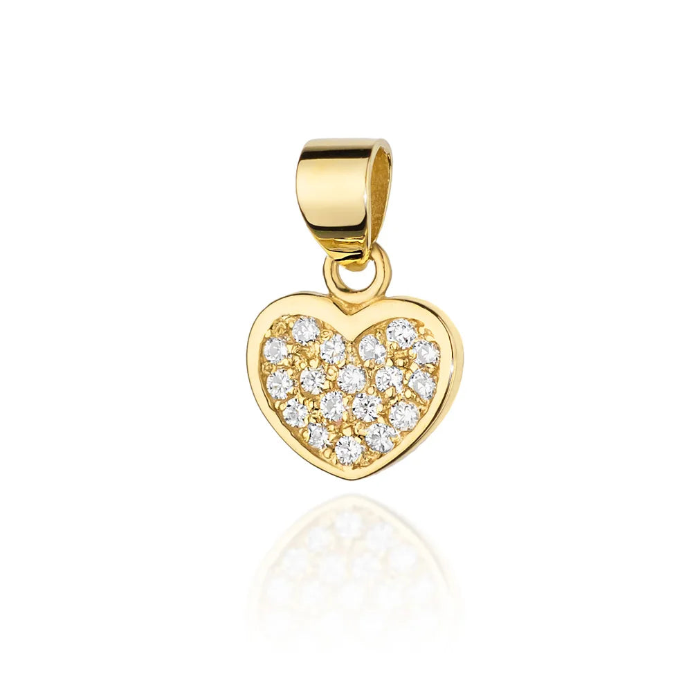 Pendentif en or 14 carats avec diamants de 0,155 ct. Cadeau excellent. L'authenticité du diamant est confirmée par un certificat.