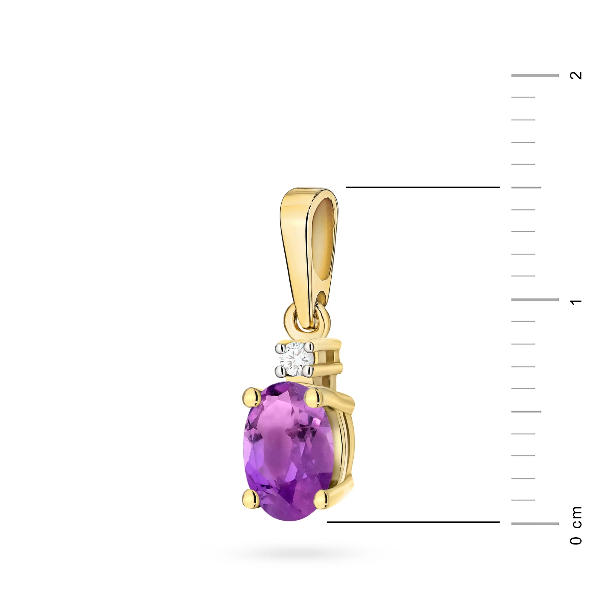 Goldanhänger mit Amethyst und Diamant
