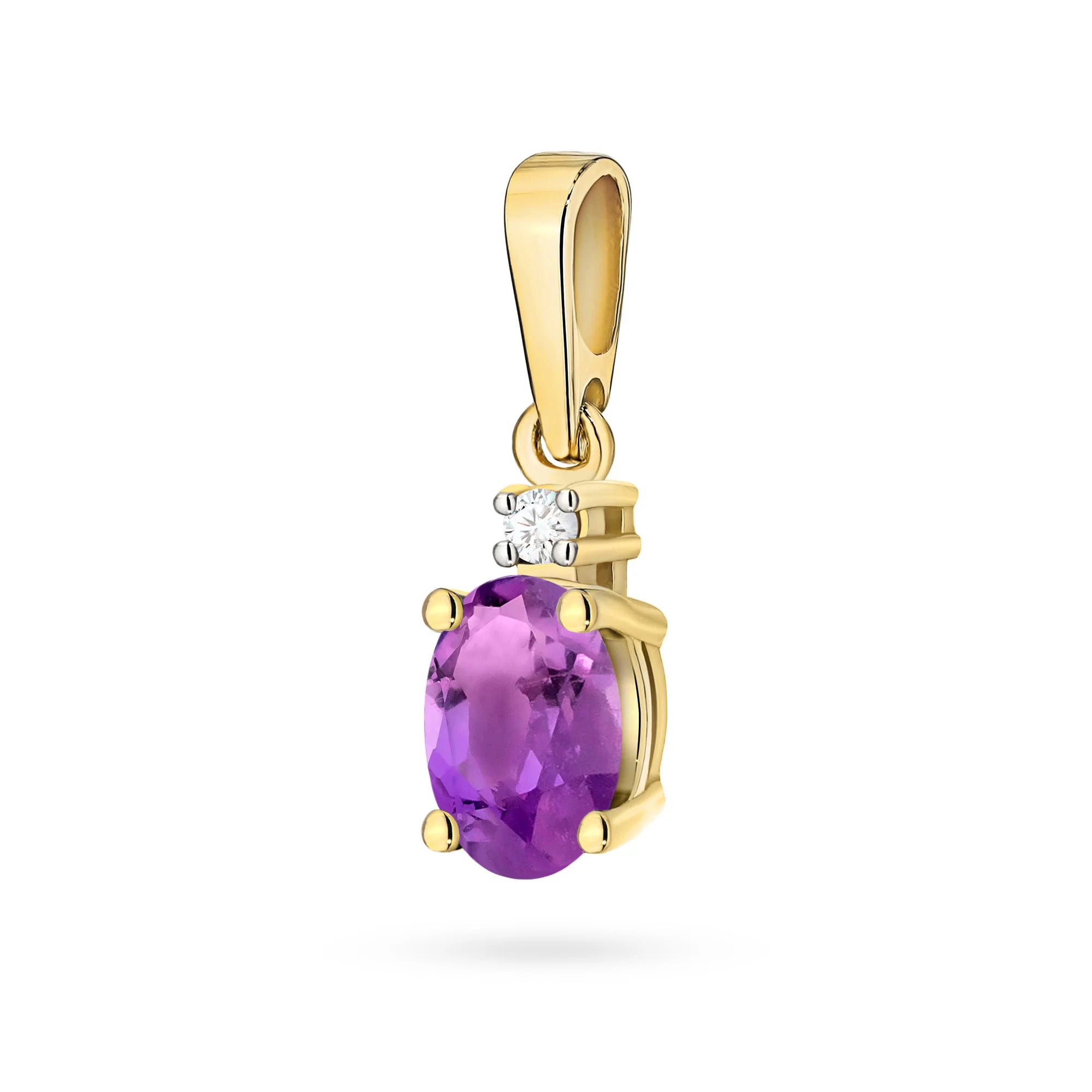 Goldanhänger mit Amethyst und Diamant