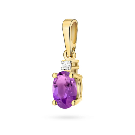 Goldanhänger mit Amethyst und Diamant