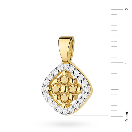 Gold Pendant with central Bronze Diamonds and adidtional white diamonds.