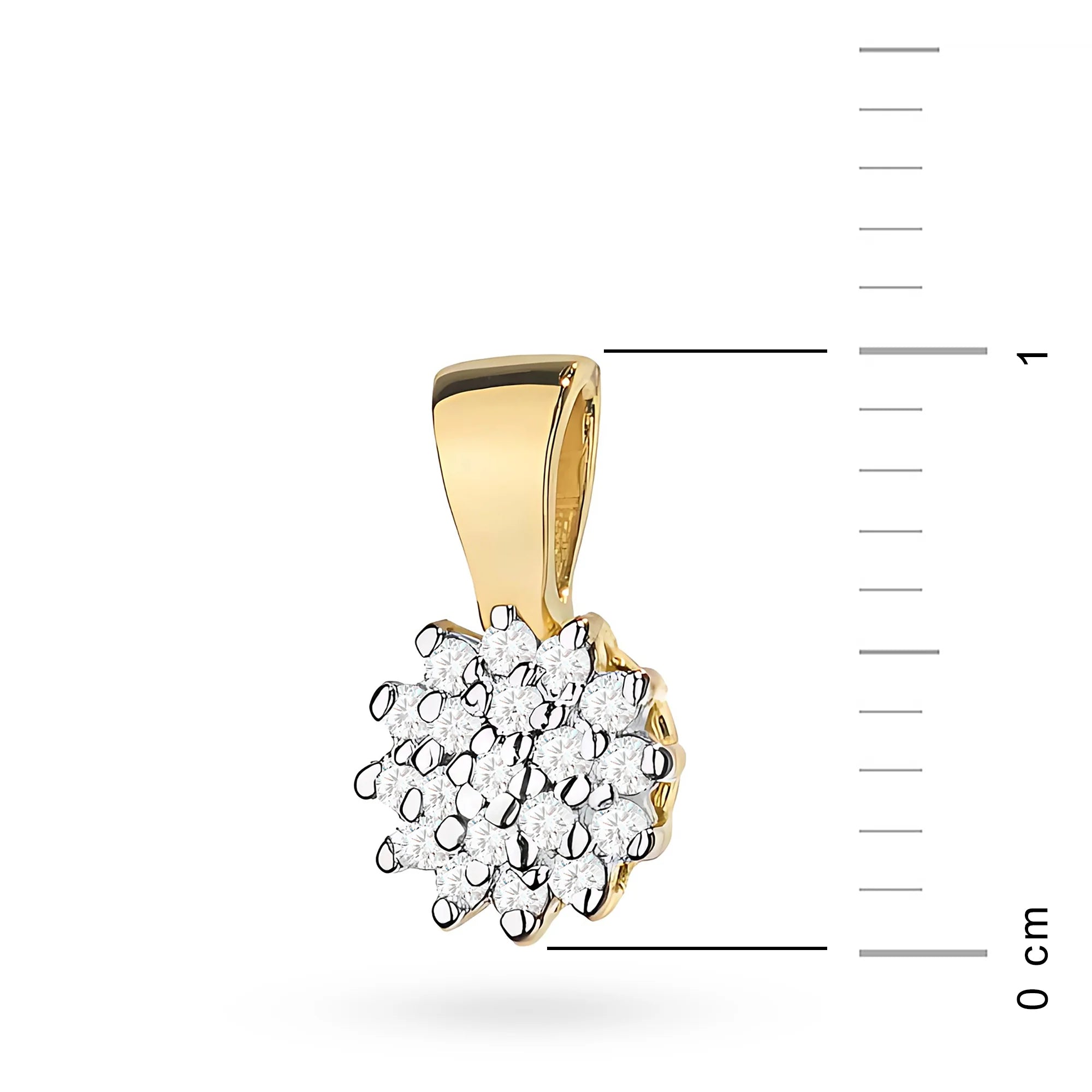 Goldanhänger mit Diamanten ist aus hochwertigem 14 Karat (585) Gold gefertigt. Unser Angebot umfasst verschiedene Arten von Ketten, Anhängern oder Halsketten mit Steinen.