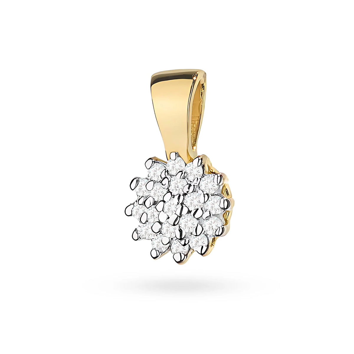 Goldanhänger mit Diamanten ist aus hochwertigem 14 Karat (585) Gold gefertigt. Unser Angebot umfasst verschiedene Arten von Ketten, Anhängern oder Halsketten mit Steinen.