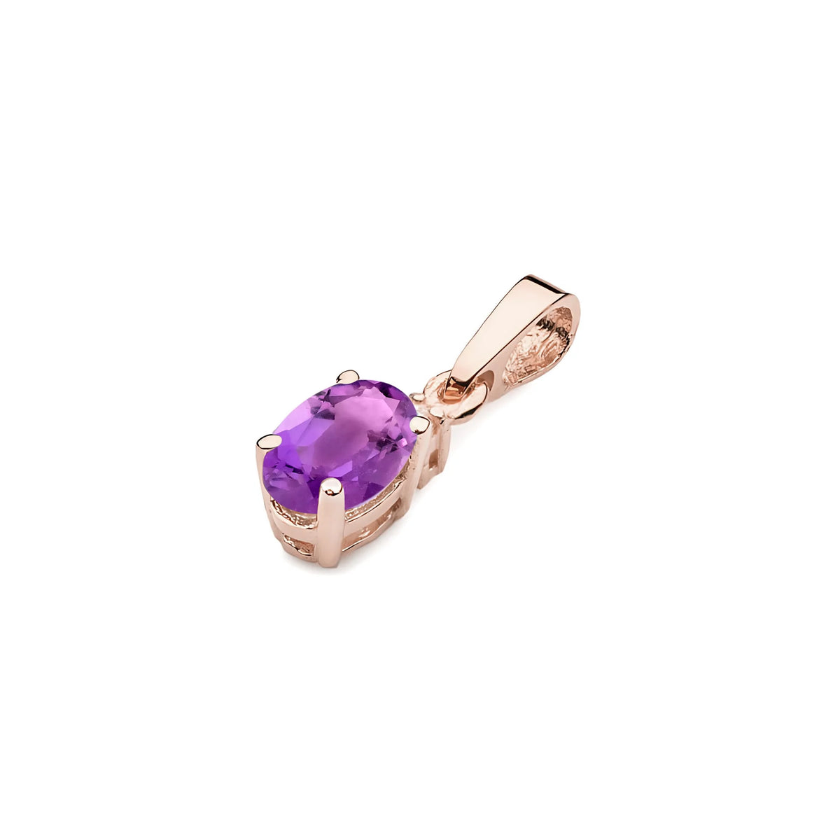 Anhänger aus Roségold mit Amethyst und Diamant