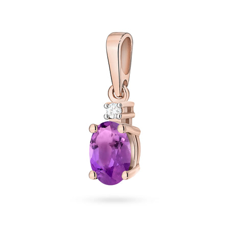 Anhänger aus Roségold mit Amethyst und Diamant