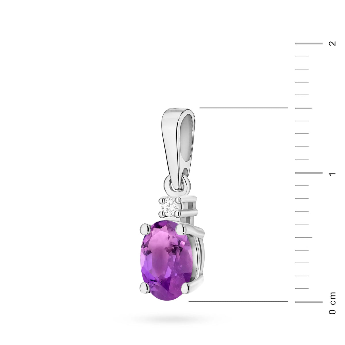 Anhänger aus Weißgold mit Amethyst und Diamant