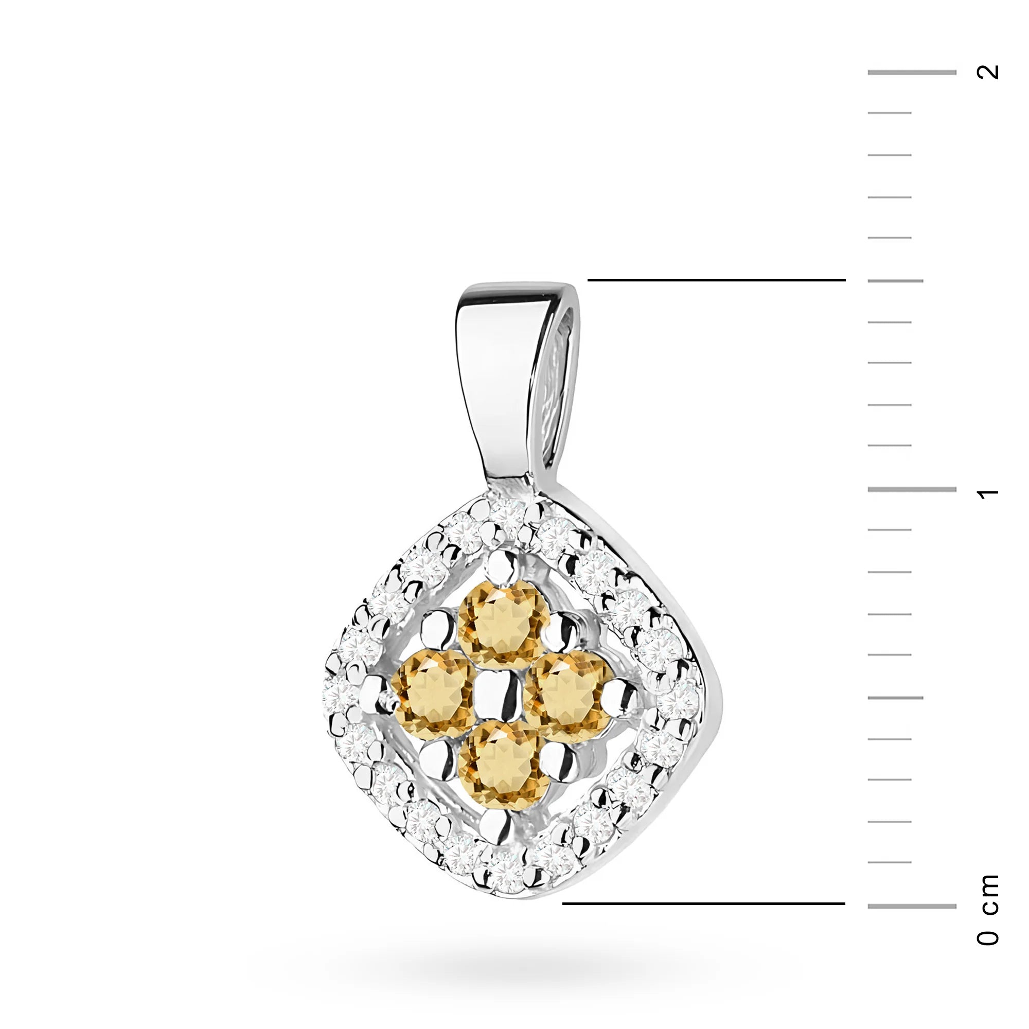 White Gold Pendant with central Bronze Diamonds and adidtional white diamonds.