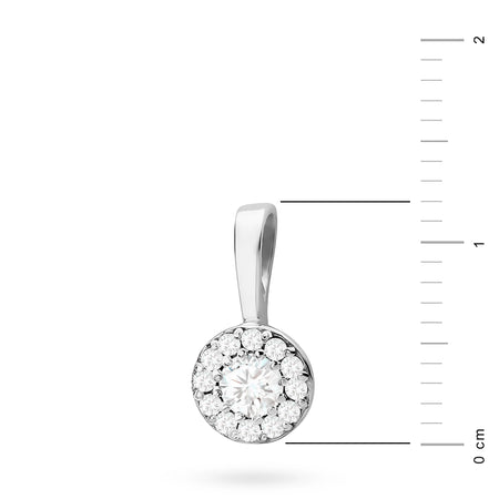White Gold round pendant with lab-grown diamonds in 3 colors of 14k(585) gold.