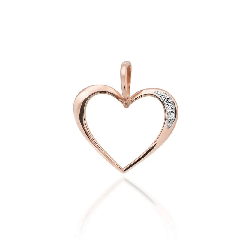 Anhänger in Herzform aus Roségold mit 0,026 ct Diamanten. Mach jemandem, den du liebst, eine Freude.