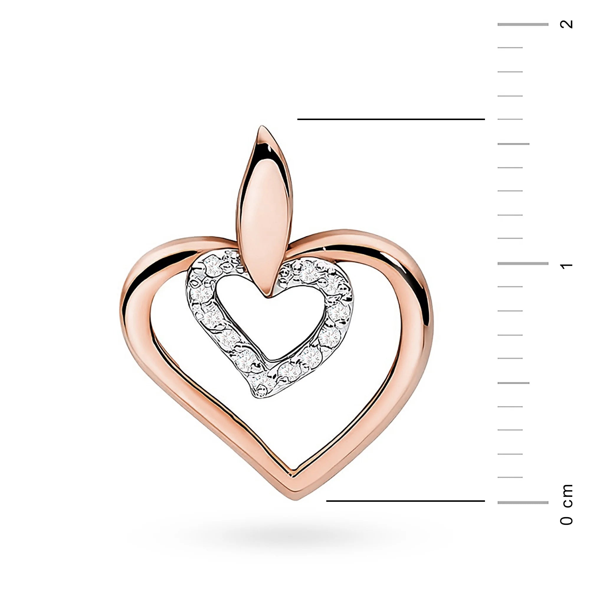 Pendant made of the 14K (585) gold. Our shop offers chains, pendants, rings. Set with 12 diamonds 0.06ct. A unique and timeless gift for her.