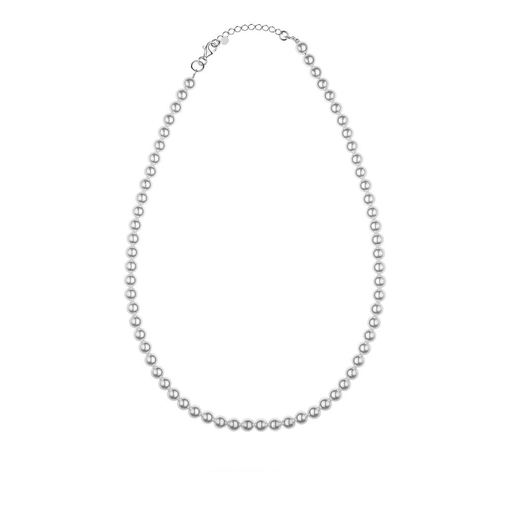 Silver (925) bridal necklace with Swarovski pearls in vintage style. Order a gift for mother, girlfriend or fiancee.