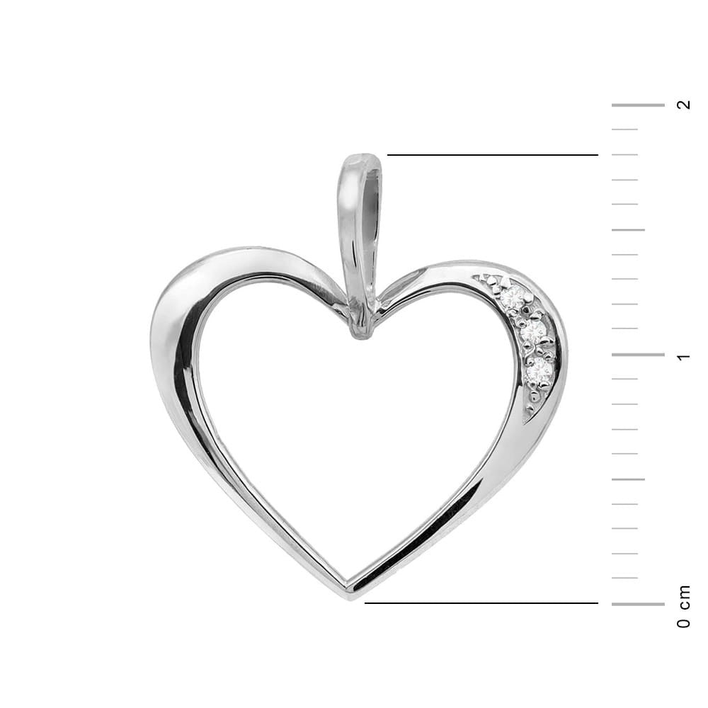 Anhänger aus Weißgold in Herzform mit 0,026 ct Diamanten. Mach jemandem, den du liebst, eine Freude.
