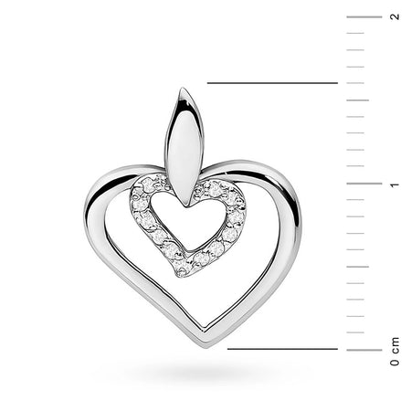 Pendant made of the 14K (585) gold. Our shop offers chains, pendants, rings. Set with 12 diamonds 0.06ct. A unique and timeless gift for her.