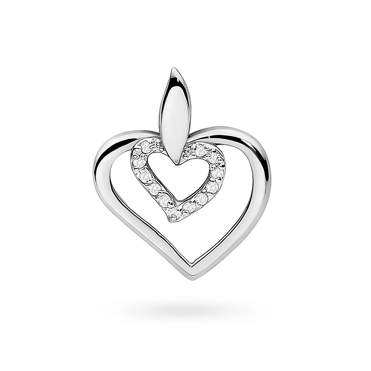 Pendant made of the 14K (585) gold. Our shop offers chains, pendants, rings. Set with 12 diamonds 0.06ct. A unique and timeless gift for her.